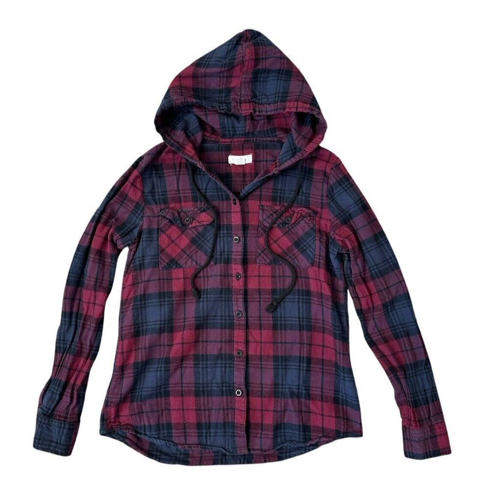 GUNS ‘N ROSES 80s Rock Retro Vintage Upcycled Plaid Hooded Flannel Kids Shirt M - Picture 4 of 11